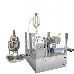 Awtomatikong pre-made bag fill seal packaging nga adunay pistion filler para sa liquid & paste