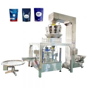 Awtomatikong pre-made pouch fill seal packing machine nga adunay linear scales alang sa granules
