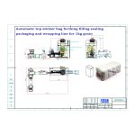 Ang awtomatik nga flat bottom bag nga adunay top sticker bag nga nagporma sa pagpuno sa sealing packaging nga linya sa pagputos mao ang order sa among kliyente